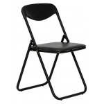 Стул складной Jack с мягким сиденьем кожзам черный, 52х45х80 см (kastd)