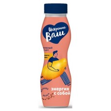 Йогурт питьевой Искренне Ваш из топленого молока манго чиа 3,5% БЗМЖ, 280 г (kastd) в магазинах Ашан