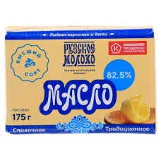 Масло сливочное Рузское молоко Традиционное 82,5%, 175 г (kastd) в магазинах Ашан