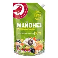 Майонез АШАН Красная птица Оливковый 67%, 750 мл (kastd) в магазинах Ашан