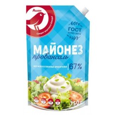 Майонез АШАН Красная птица Провансаль 67%, 750 мл (kastd) в магазинах Ашан
