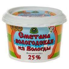 Сметана Из Вологды 25% БЗМЖ, 250 г (kastd) в магазинах Ашан