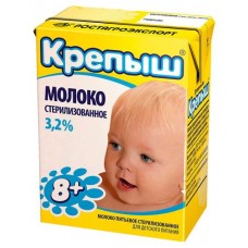 Молоко детское Крепыш стерилизованное 3,2%, 200 мл (kastd) в магазинах Ашан