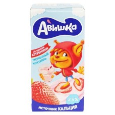 Коктейль молочный Авишка клубничный 2,5% БЗМЖ, 200 мл (kastd) в магазинах Ашан