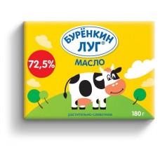 Масло растительно-сливочное Буренкин луг 72,5% ЗМЖ, 180 г (kastd) в магазинах Ашан
