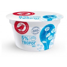 Творог мягкий АШАН Красная птица 5% БЗМЖ, 200 г (kastd) в магазинах Ашан