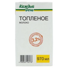Молоко питьевое Каждый день Топленое 3,2% БЗМЖ, 970 мл (kastd) в магазинах Ашан