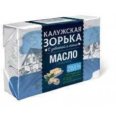 Масло сливочное Калужская Зорька Крестьянское 72,5%, 180 г (kastd) в магазинах Ашан