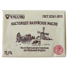 Масло сливочное Valuiki Крестьянское 72,5%, 180 г (kastd) в магазинах Ашан