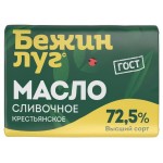 Масло сливочное Бежин луг Крестьянское несоленое 72,5%, 180 г (kastd)
