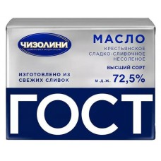 Масло сливочное Чизолини Крестьянское 72,5%, 180 г (kastd) в магазинах Ашан