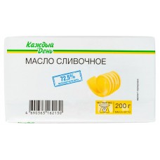 Масло сливочное Каждый день72,5% БЗМЖ, 200 г (kastd) в магазинах Ашан
