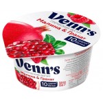 Йогурт Venn`s Греческий обезжиренный малина гранат 0,1% БЗМЖ, 130 г (kastd)