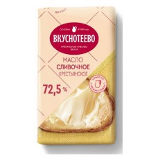 Масло сливочное Вкуснотеево Крестьянское 72,5%, 180 г (kastd) в магазинах Ашан