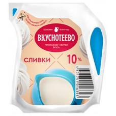 Сливки ультрапастеризованные Вкуснотеево 10% БЗМЖ, 125 мл (kastd) в магазинах Ашан