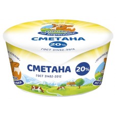 Сметана Коровка из Кореновки 20%, 180 г (kastd) в магазинах Ашан
