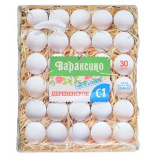 Яйца куриные Вараксино деревенские белые С1, 30 шт (kastd) в магазинах Ашан