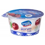 Йогурт натуральный Залесский Фермер вишня-черешня 3,5% БЗМЖ, 130 г (kastd)