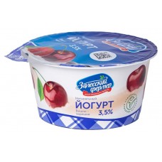 Йогурт натуральный Залесский Фермер вишня-черешня 3,5% БЗМЖ, 130 г (kastd) в магазинах Ашан