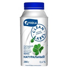 Йогурт питьевой Viola Clean Label 0,4% БЗМЖ, 280 мл (kastd) в магазинах Ашан