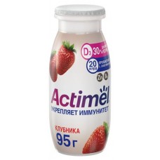 Напиток кисломолочный Actimel с клубникой 1,5% БЗМЖ, 95 г (kastd) в магазинах Ашан