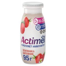 Напиток кисломолочный Actimel с земляникой и шиповником 1,5% БЗМЖ, 95 г (kastd) в магазинах Ашан