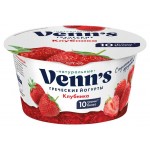 Йогурт Venn`s Греческий обезжиренный с клубникой 0,1% БЗМЖ, 130 г (kastd)