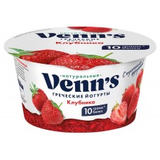 Йогурт Venn`s Греческий обезжиренный с клубникой 0,1% БЗМЖ, 130 г (kastd) в магазинах Ашан