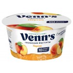 Йогурт Venn`s Греческий обезжиренный с персиком 0,1% БЗМЖ, 130 г (kastd)