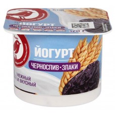 Йогурт АШАН Красная птица с черносливом и злаками 2% БЗМЖ, 120 г (kastd) в магазинах Ашан