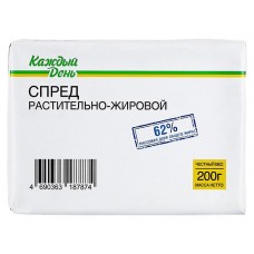 Спред растительно-жировой Каждый день 62%, 200 г (kastd) в магазинах Ашан