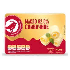 Масло сливочное АШАН Красная птица 82,5% БЗМЖ, 400 г (kastd) в магазинах Ашан