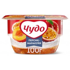 Творожок Чудо воздушный персик-маракуйя 4.2%, 100 г (kastd) в магазинах Ашан