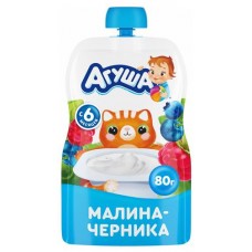 Творог Агуша малина черника с 6 месяцев 4% БЗМЖ, 80 г (kastd) в магазинах Ашан