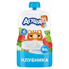 Творог Агуша клубника с 6 месяцев 4% БЗМЖ, 80 г (kastd) в магазинах Ашан