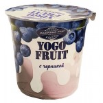 Йогурт YOGO FRUIT двухслойный с черникой 2,5% БЗМЖ, 150 г (kastd)