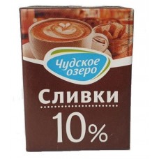 Сливки ультрапастеризованные Чудское Озеро для кофе 10% БЗМЖ, 200 мл (kastd) в магазинах Ашан