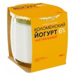 Йогурт Коломенский термостатный натуральный 6% БЗМЖ, 160 г (kastd)