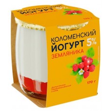 Йогурт Коломенский с земляникой 5% БЗМЖ, 170 г (kastd) в магазинах Ашан
