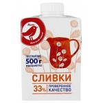 Сливки АШАН Красная птица 33% БЗМЖ, 500 мл (kastd)