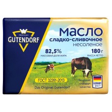 Масло сладкосливочное Gutendorf 82,5% БЗМЖ, 180 г в магазинах Ашан