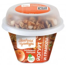 Йогурт Молочная культура с абрикосом миндалем и гранолой и изюмом 2,7-3,5% БЗМЖ, 190 г (kastd) в магазинах Ашан