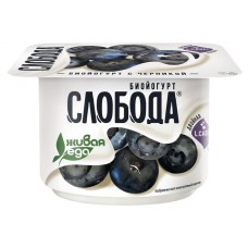Биойогурт Слобода с черникой 2.9%, 125 г (kastd) в магазинах Ашан