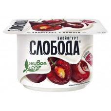 Биойогурт Слобода вишня 2.5%, 125 г (kastd) в магазинах Ашан