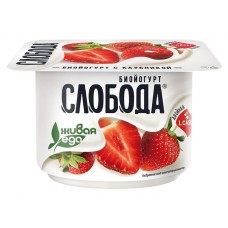 Биойогурт Слобода с клубникой 2,5%, 125 г (kastd) в магазинах Ашан