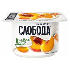 Биойогурт Слобода с персиком 2.5%, 125 г (kastd) в магазинах Ашан