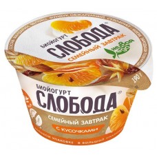 Биойогурт Слобода мюсли с яблоком мандарином и орехами 5% БЗМЖ, 190 г (kastd) в магазинах Ашан