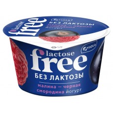 Йогурт без лактозы Viola малина черная смородина, 180 г (kastd) в магазинах Ашан