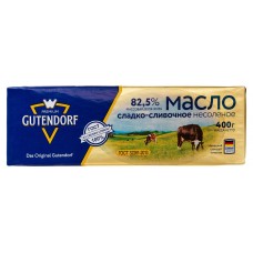 Масло сливочное Gutendorf сладко-сливочное несоленое 82,5% БЗМЖ, 400 г (kastd) в магазинах Ашан