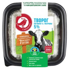 Творог АШАН Красная Птица 5%, 200 г (kastd) в магазинах Ашан